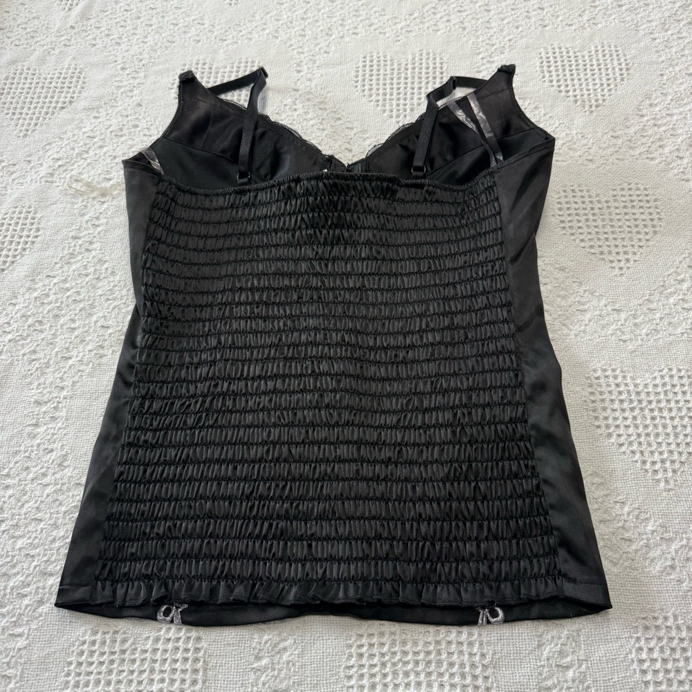Y2K Charlotte Russe Silky Embroidered Bustier Top (L) - Picture 5 of 7